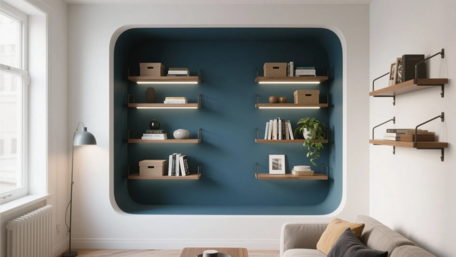 Accent Wall as Storage and Style