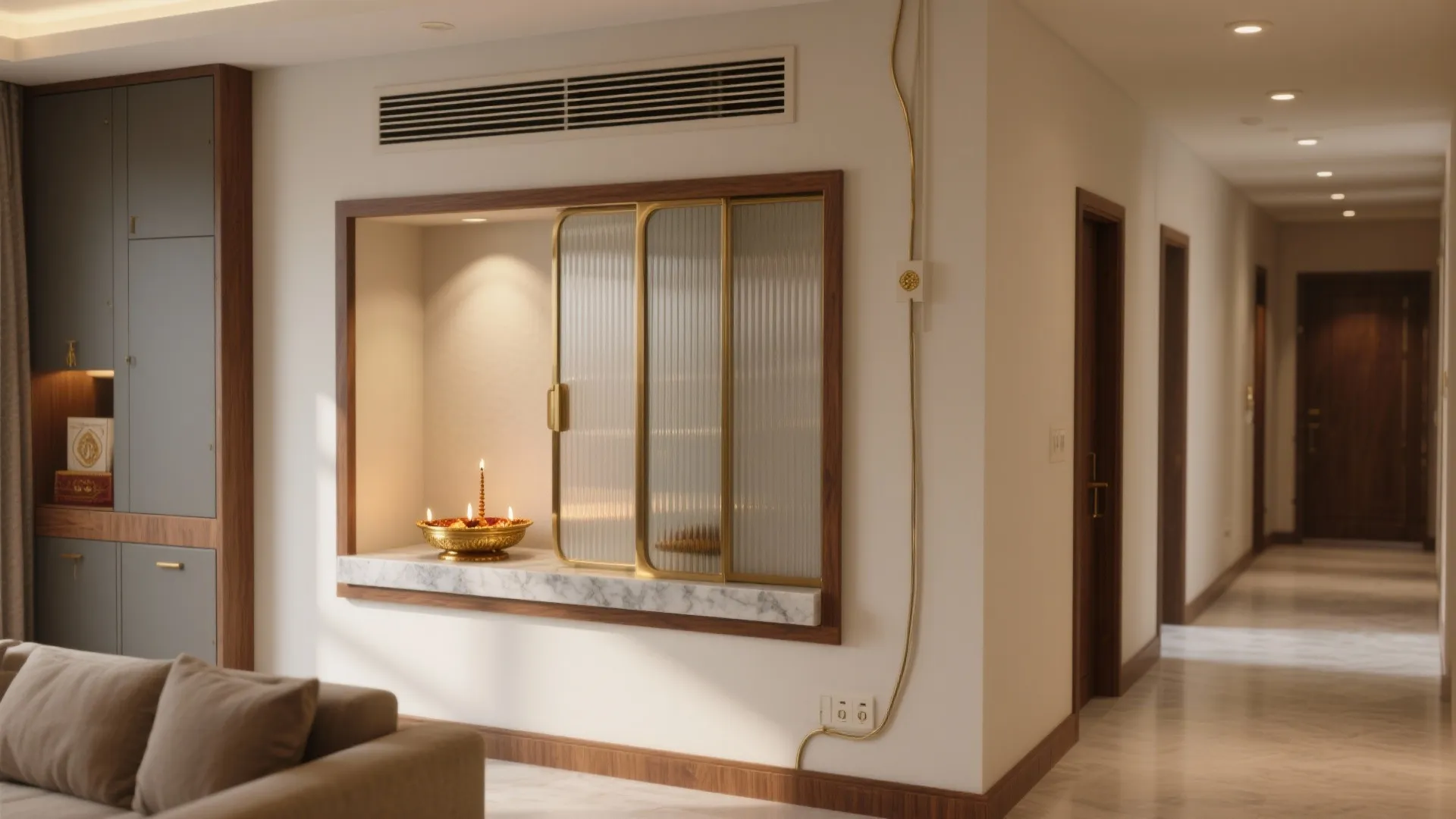 Tips 1: Recessed Niche with a Sliding Screen