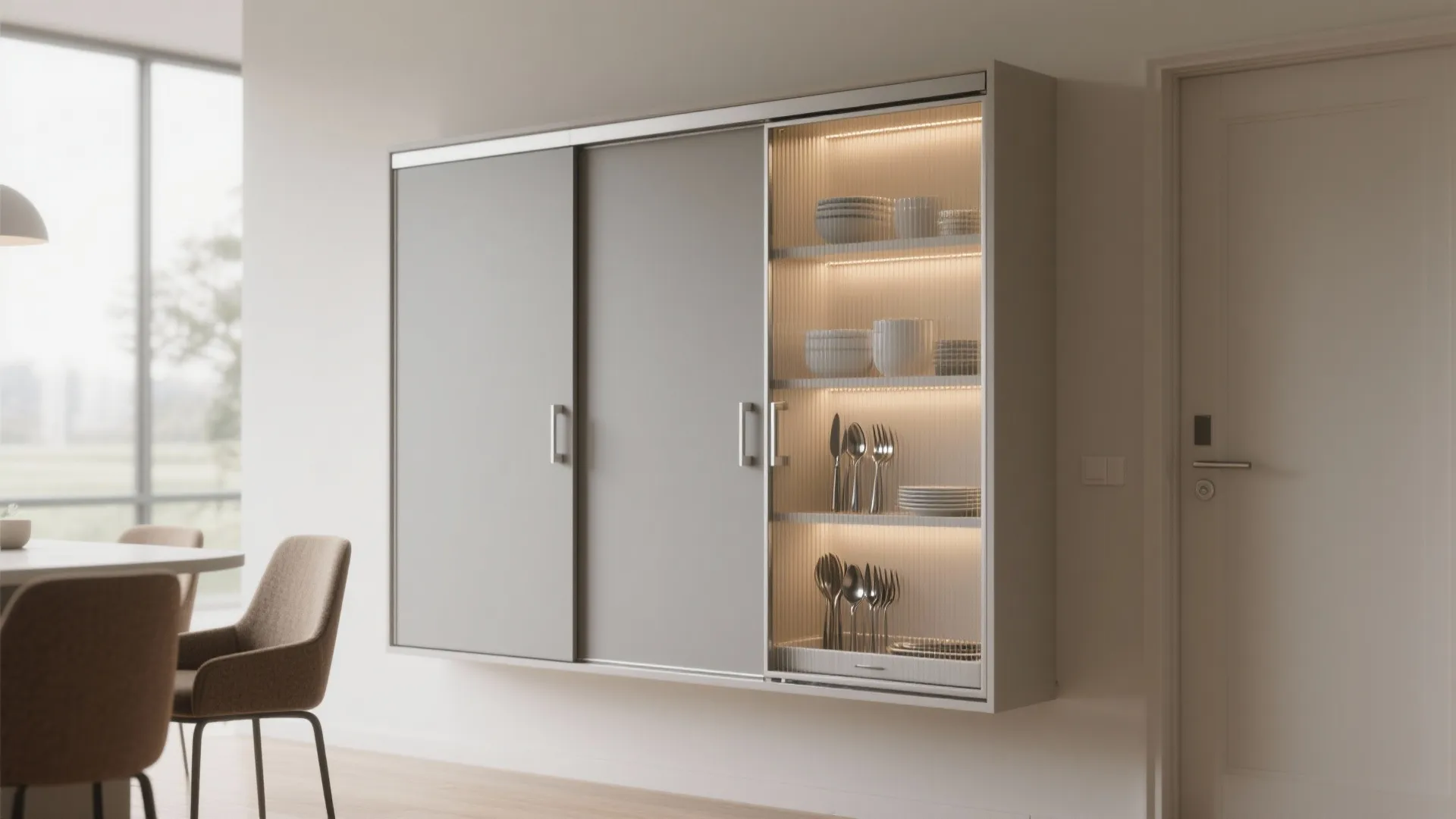 Sliding-door niche unit (flush, quiet, and renter-friendly)