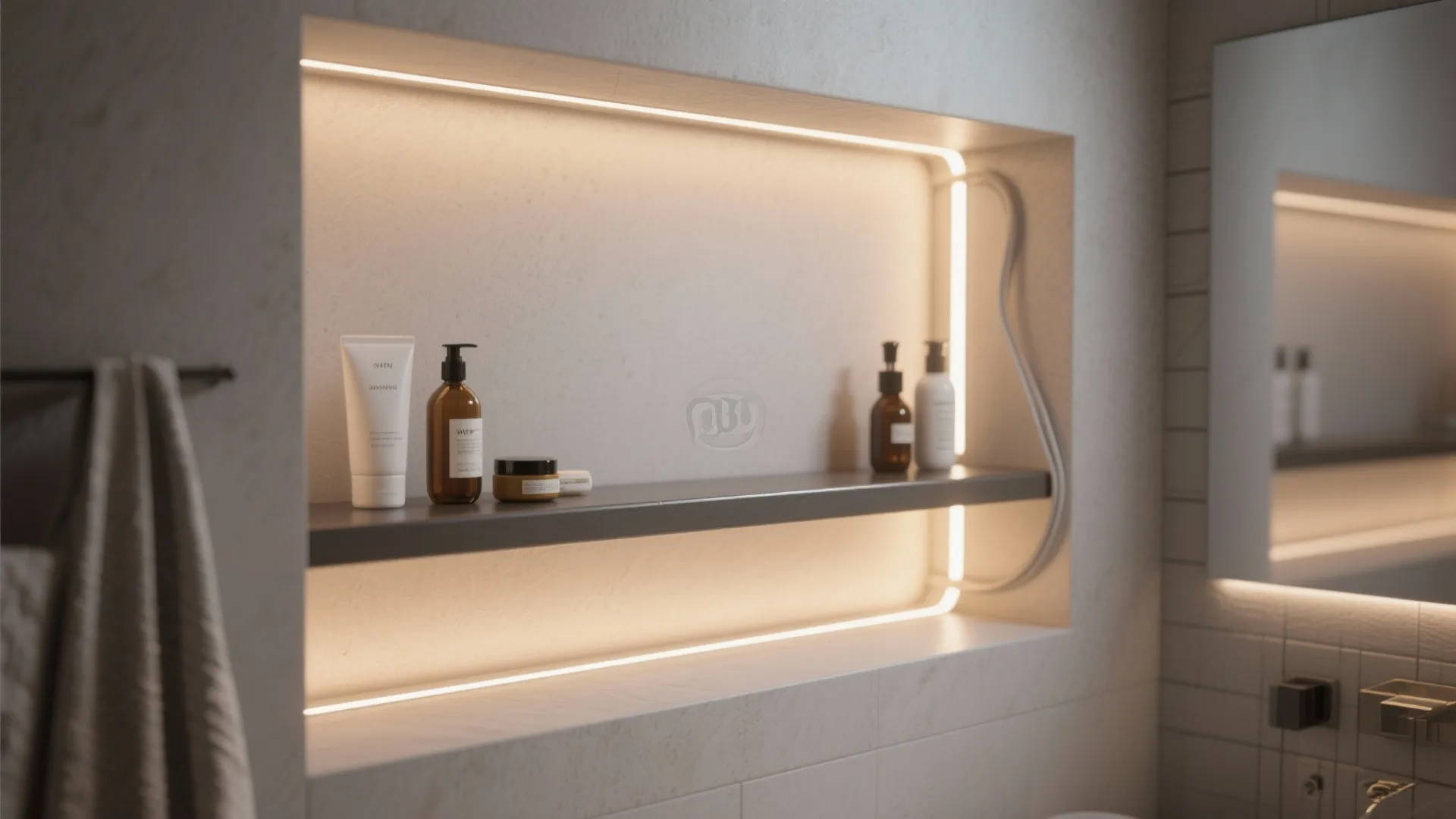 5. Integrated Strip Lighting in Niches and Shelves