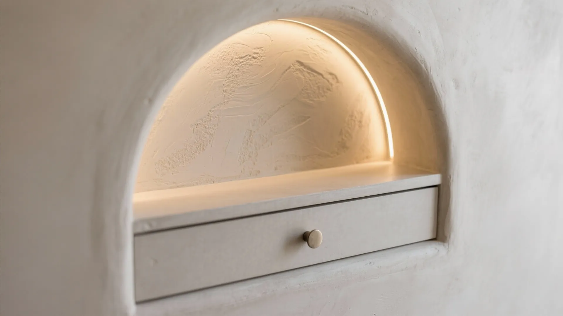 Arched Niche Wall with Hidden Storage