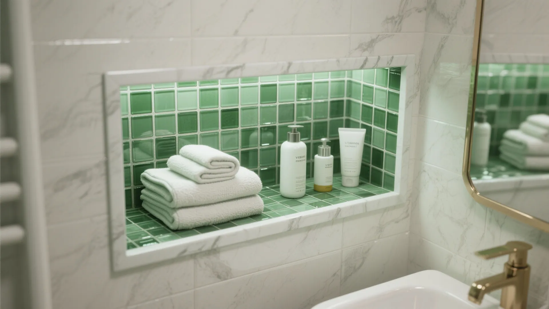 5. Tile niches and shelving backs for punch