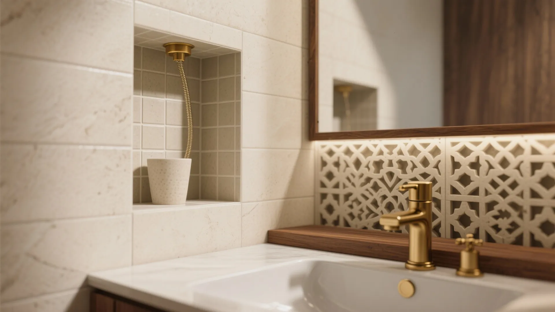 Built-In Niches, Floating Vanities, and Cultural Details