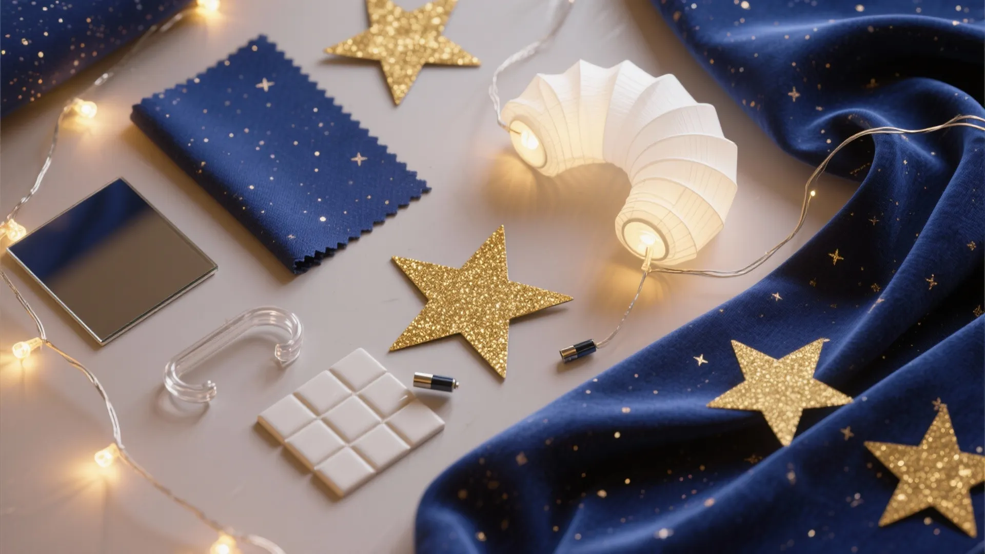 Celestial Night Sky: Stars, Moons, and Soft Sparkle