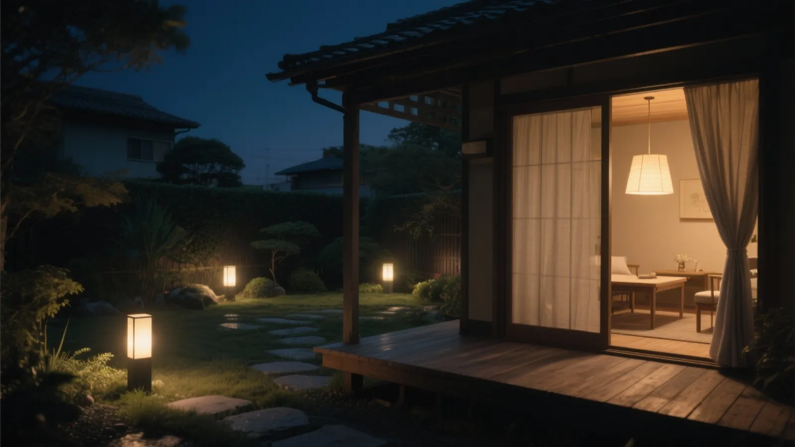 Tips 10: 夜は光で目隠し—足元を明るく、奥を暗く