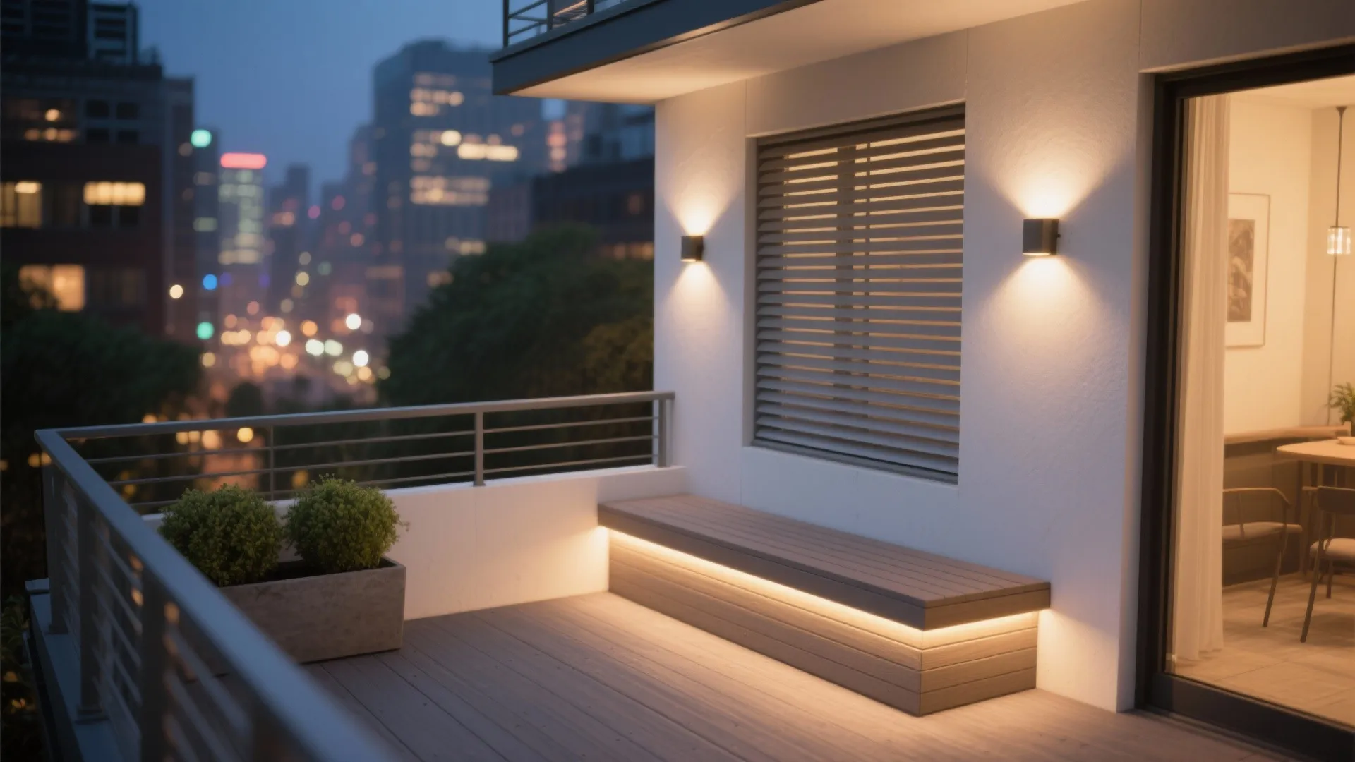 Night Glow: Layered Lighting and Privacy Screens