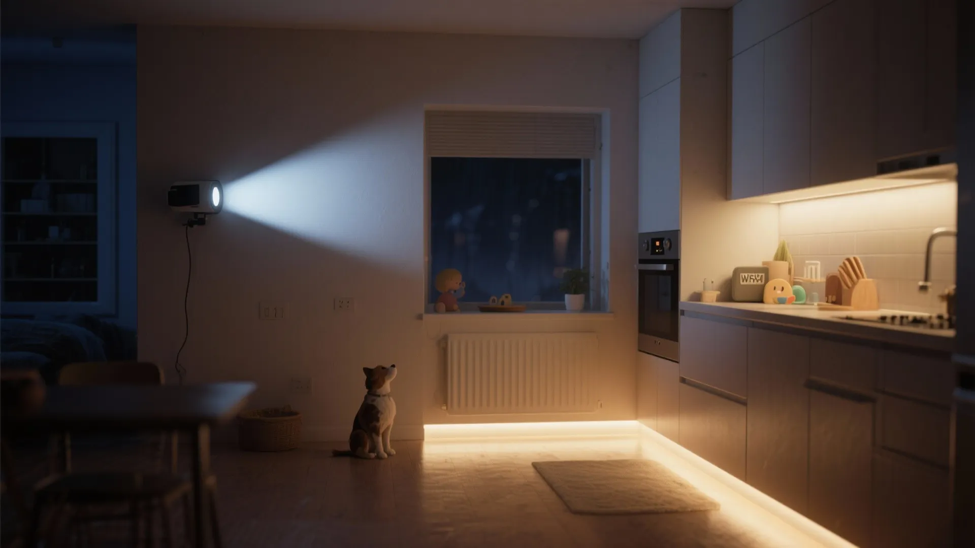 Projectors as night mode and safety