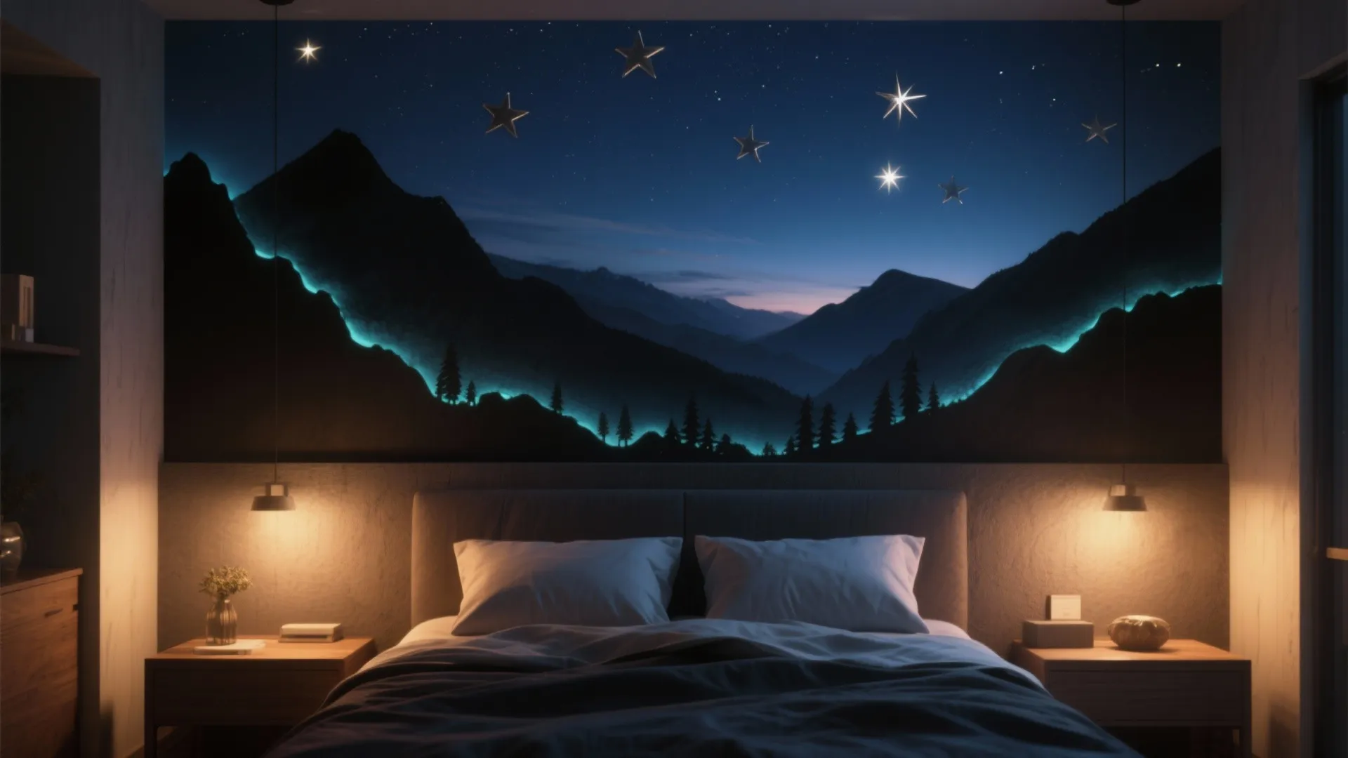 5. Night-sky silhouette with glow accents