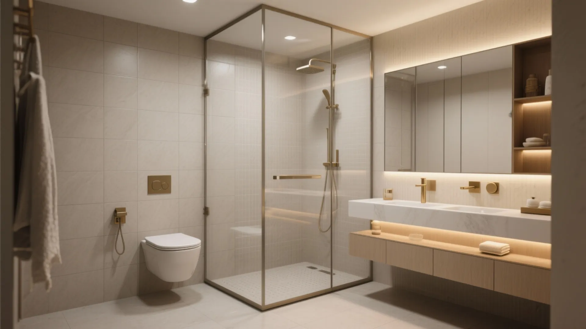 Compact bathroom that feels like a spa