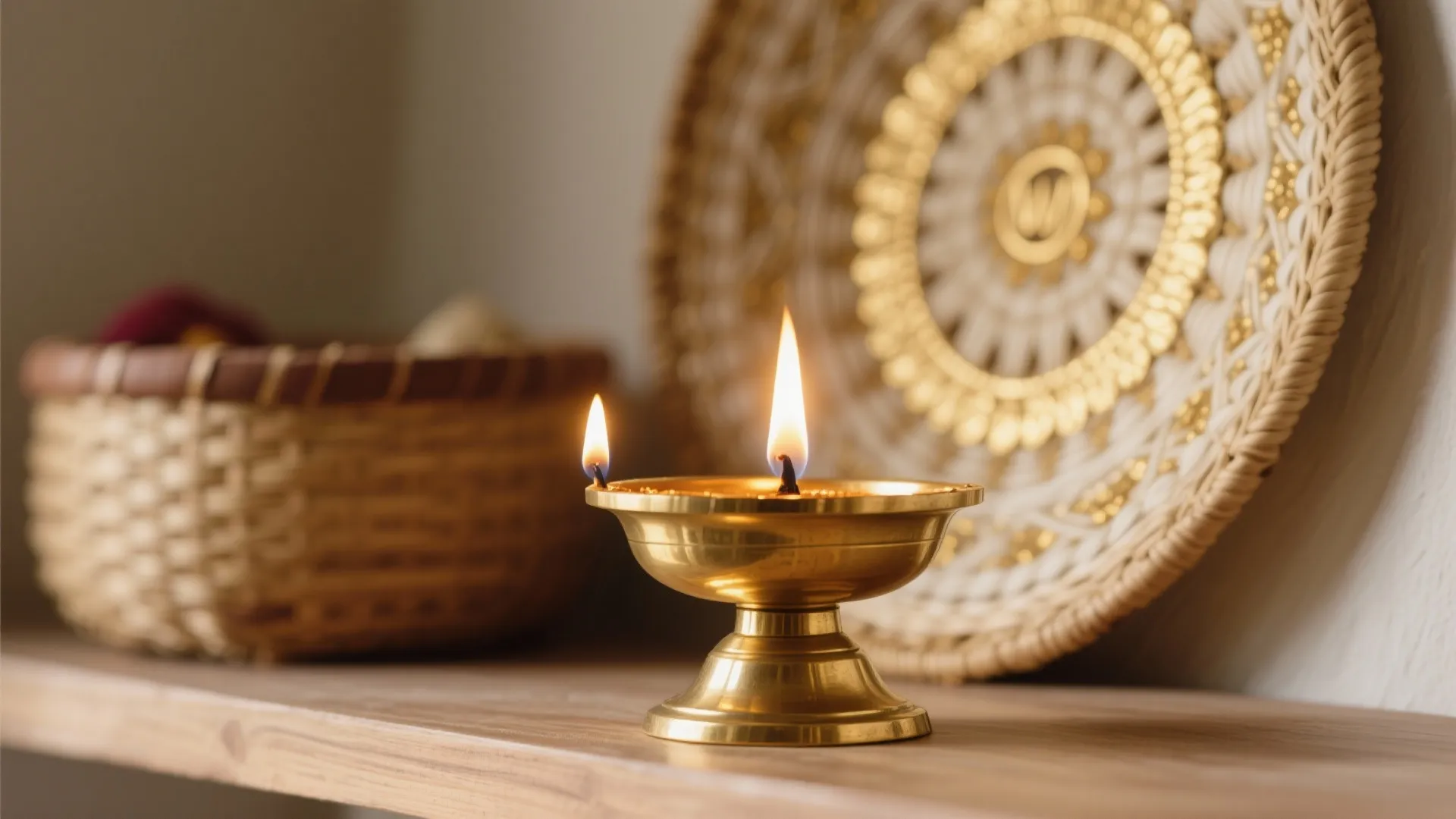 Coastal Calm: White, Sandalwood, and Nilavilakku