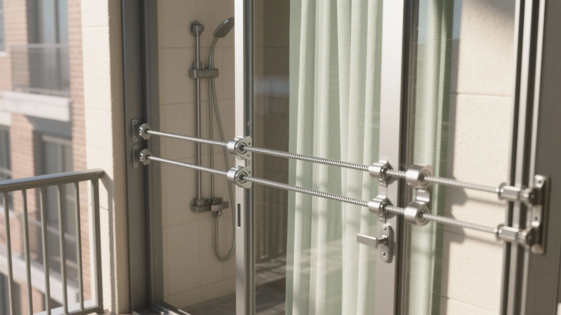 2) Renter-Friendly No-Drill Mounts (Tension Rods & Wire)