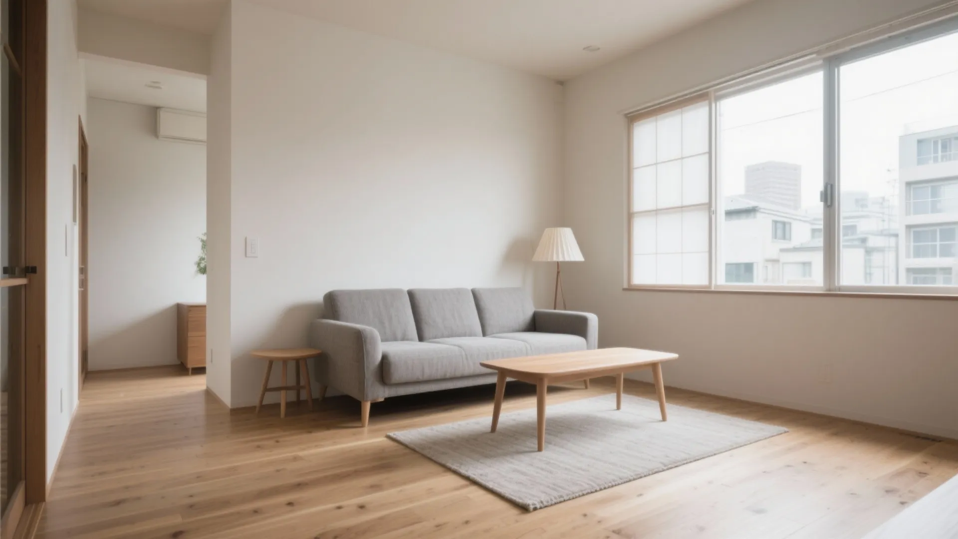 Tips 8: ラグ抜きで“空気の面”を広げる｜東京小户型の視覚効果