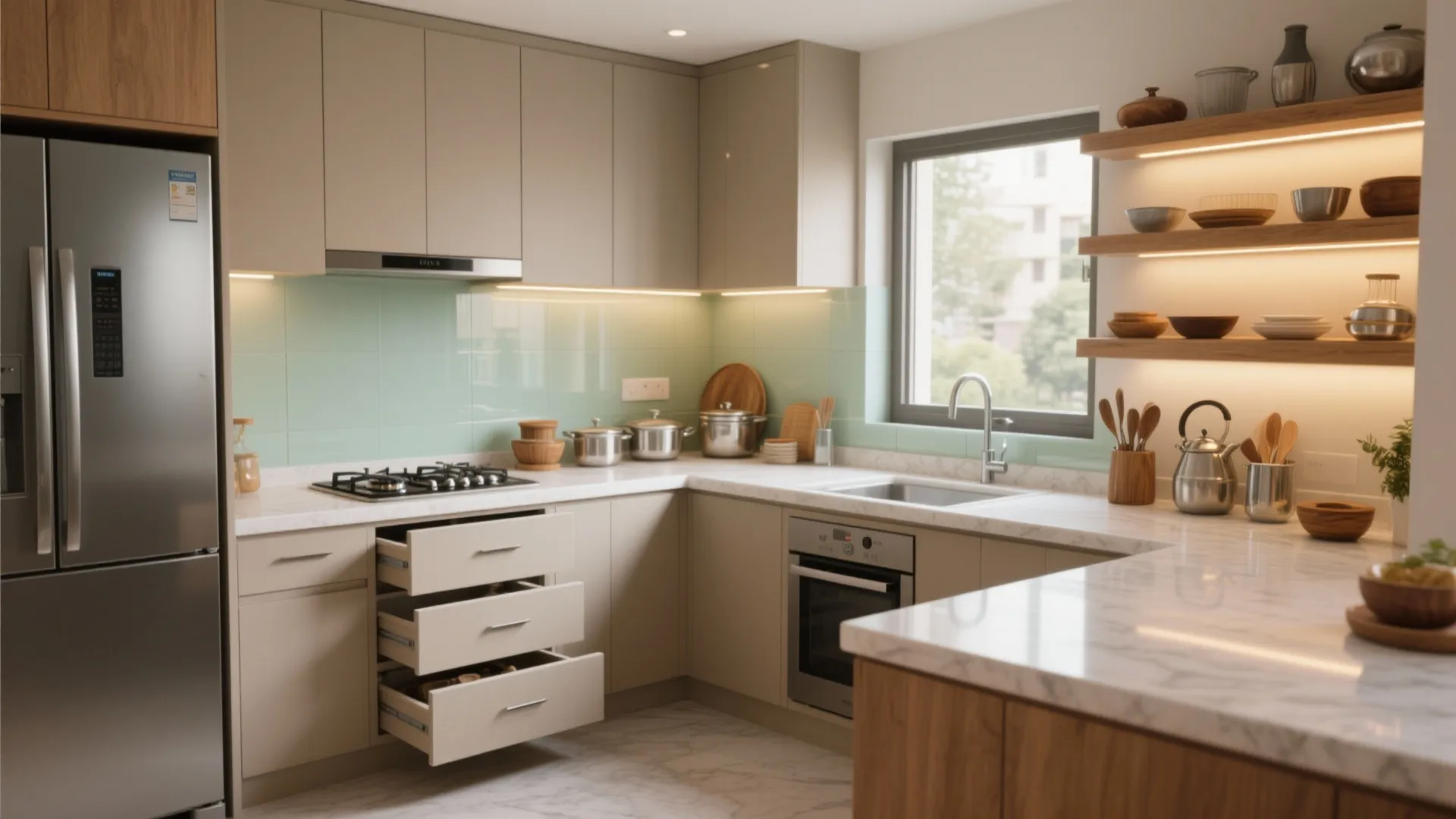 4 BHK Apartment in Noida: 5 Smart Kitchen Design Ideas: Small-space genius for big homes: my proven 5-step kitchen blueprint for a 4 BHK in Noida