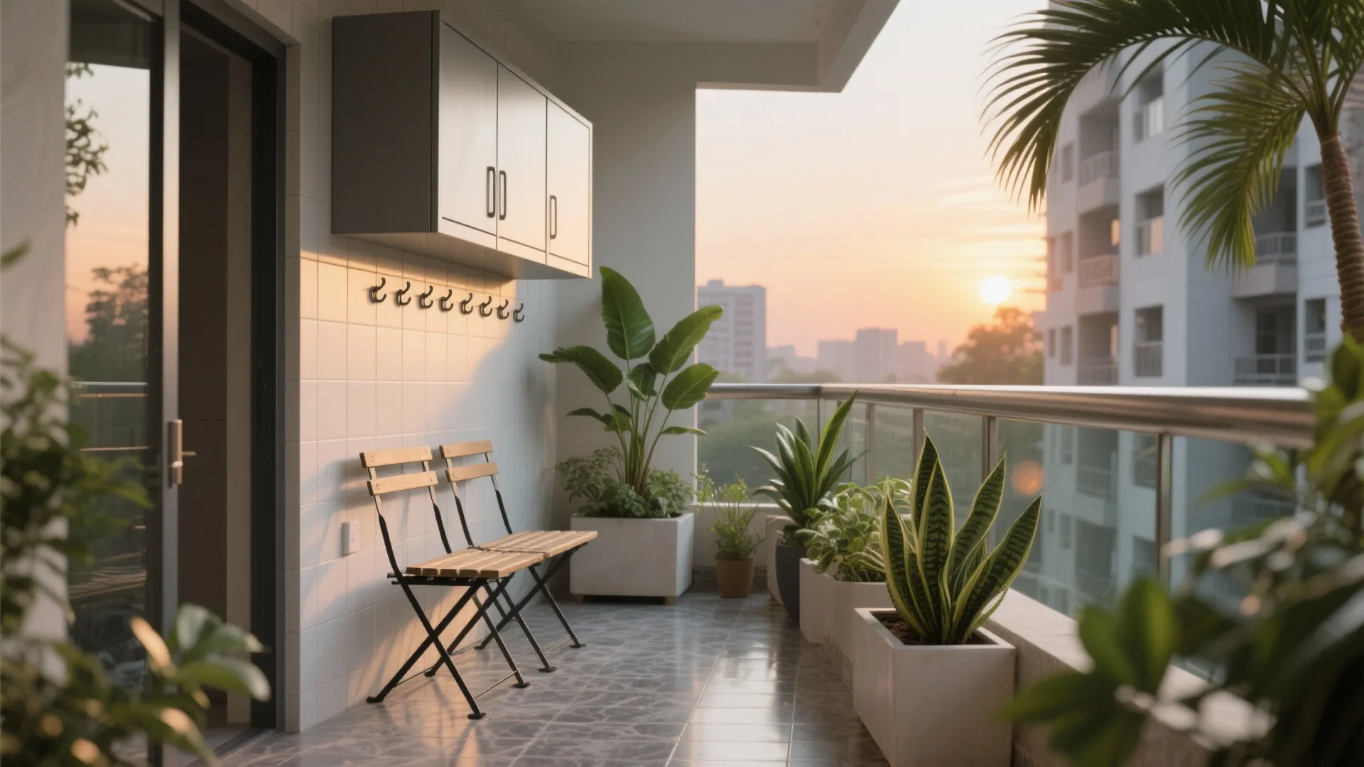 Utility and Balcony: Storage, Plants, and Sun