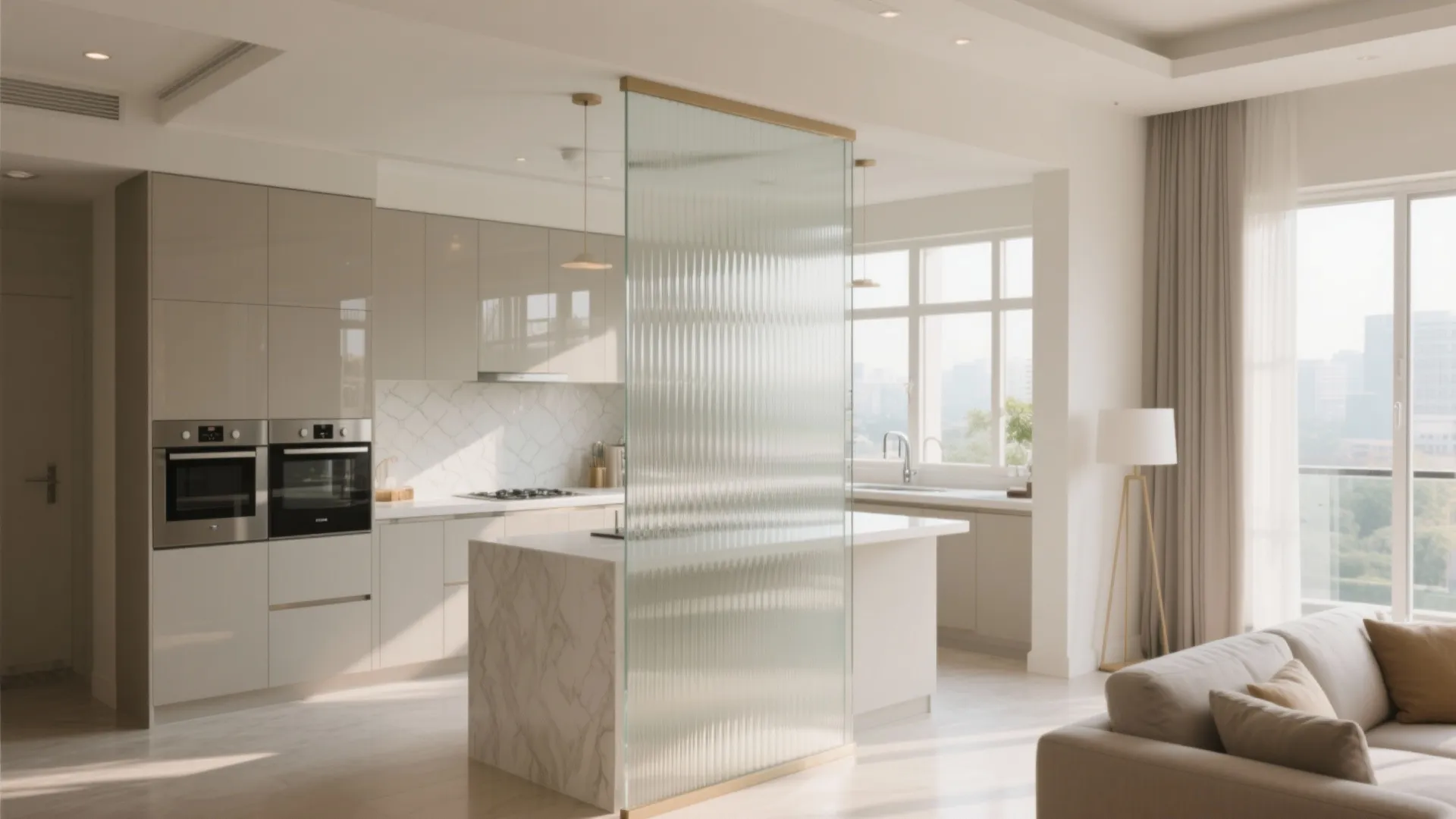 Glass Partitions, Back-Painted Backsplashes, And The Light Flow