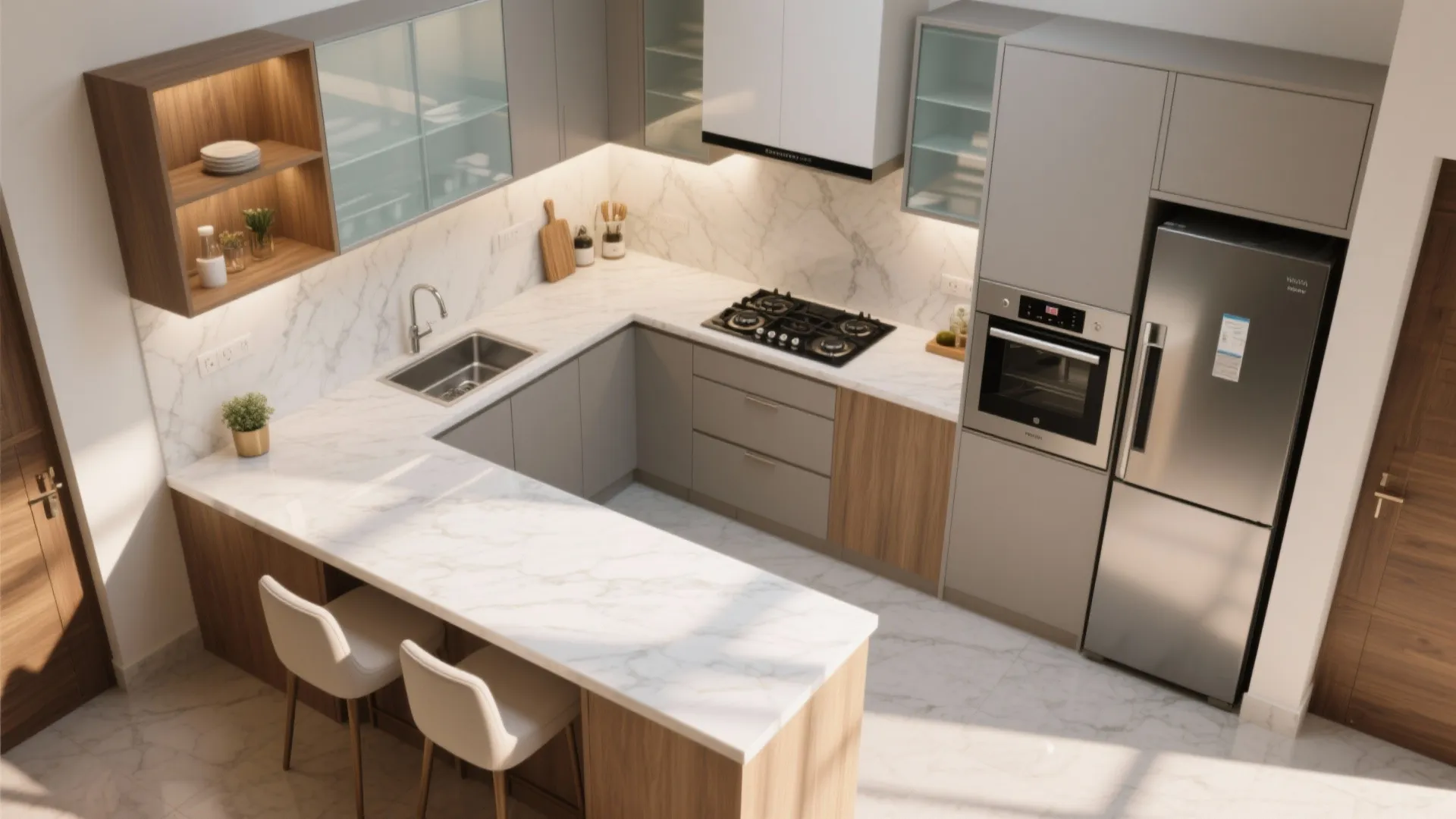 Smart Kitchen Planning: L-Shaped Efficiency With Luxe Finishes