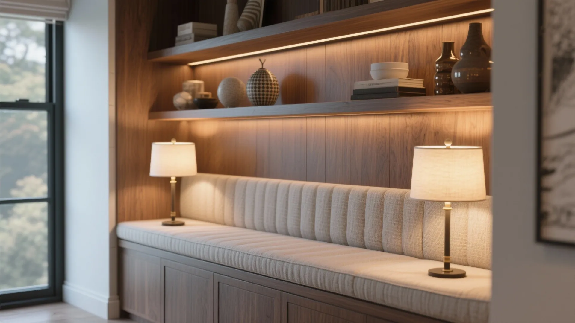 5. Accent a Built-In Nook or Shelving