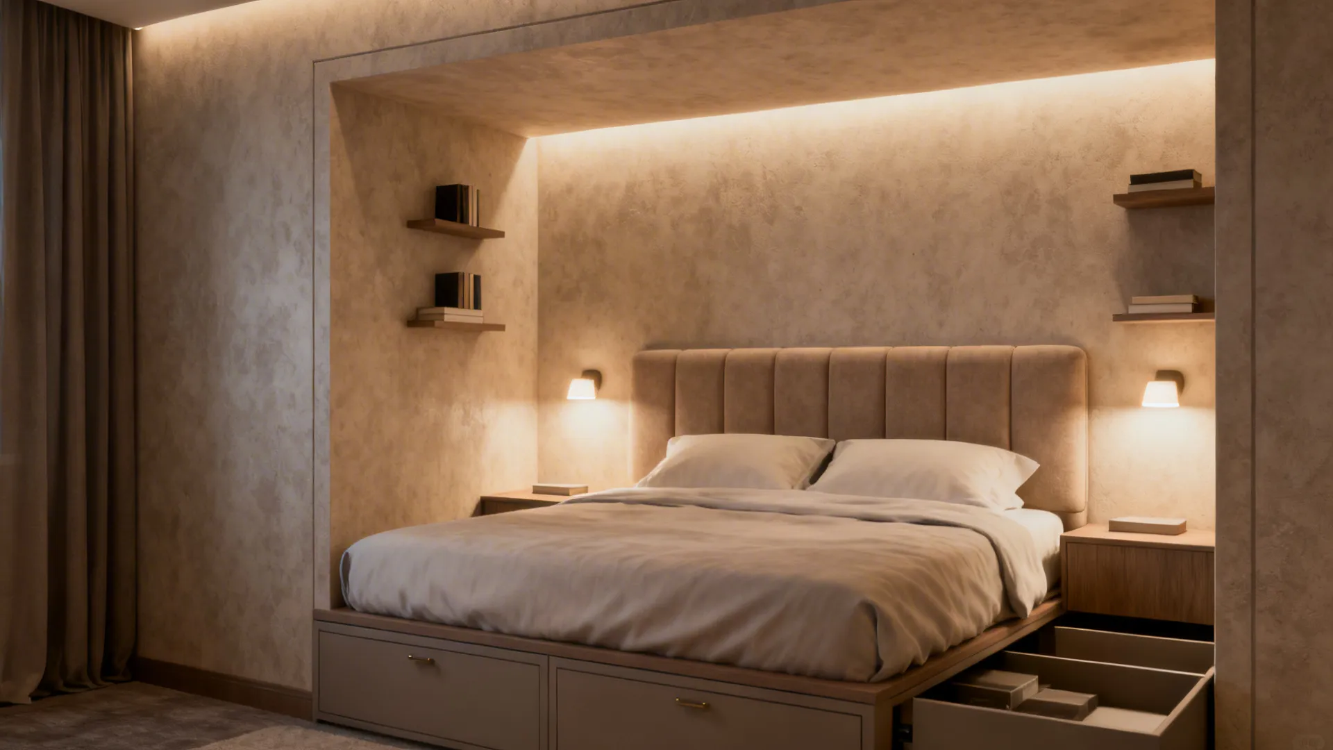 5. Custom Nook Bed (Alcove or Recessed)