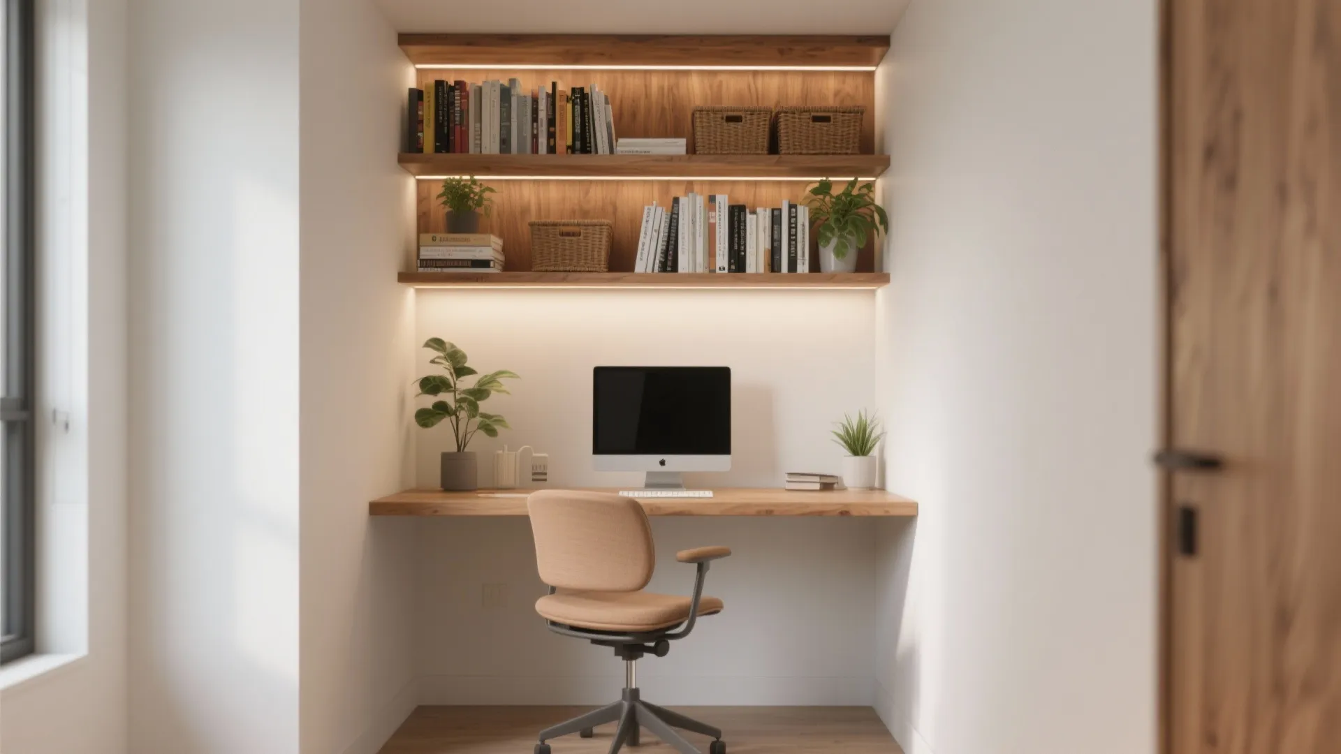 2. Nook with Built-In Shelving