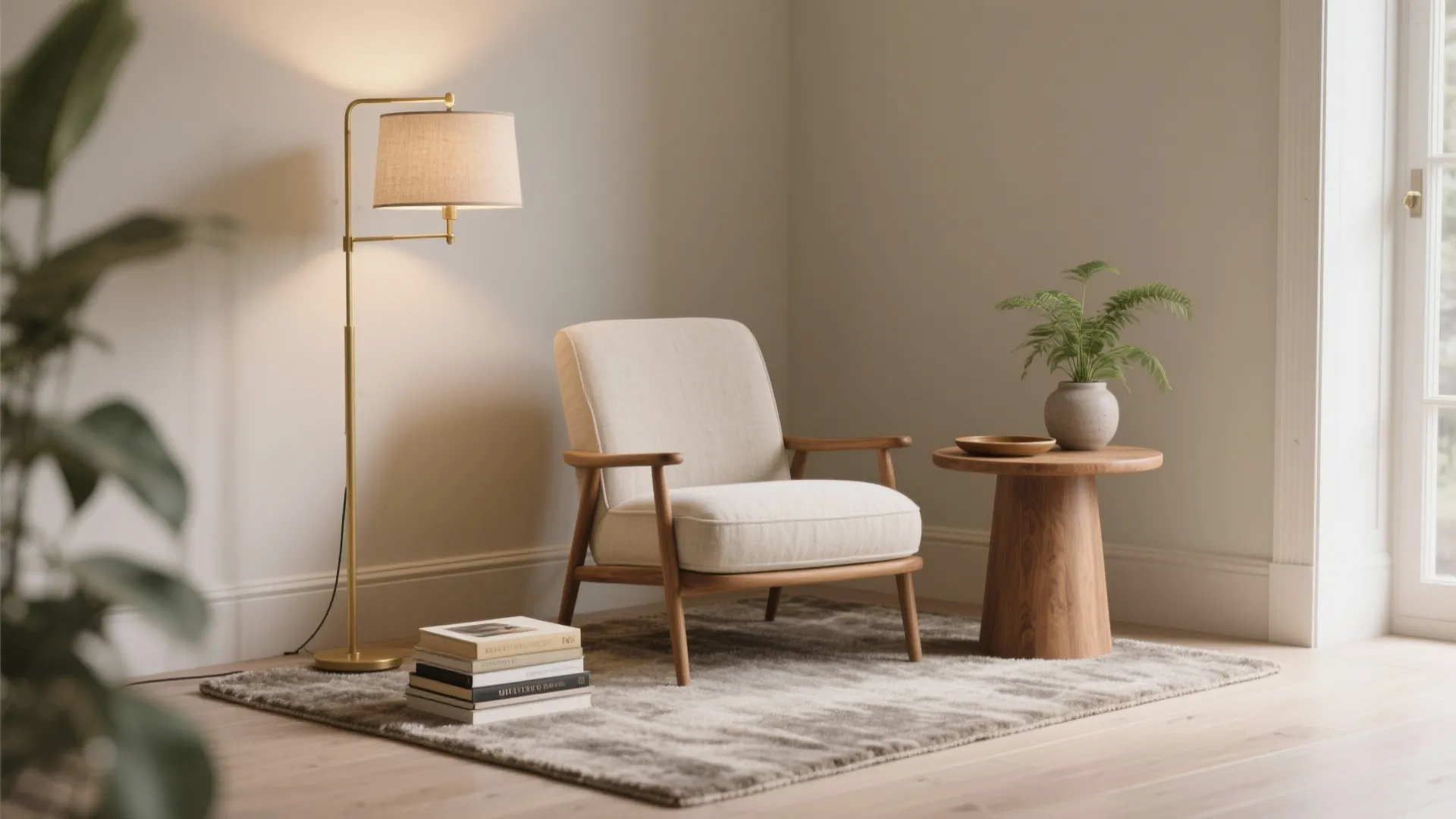 An Inviting Reading Nook in the Corner