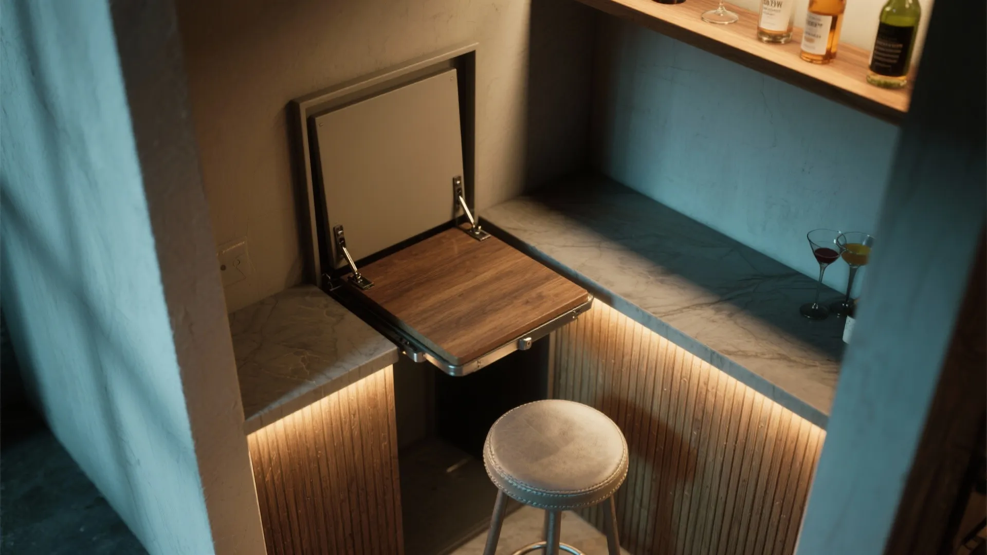 2. Nook conversion with fold-down counter