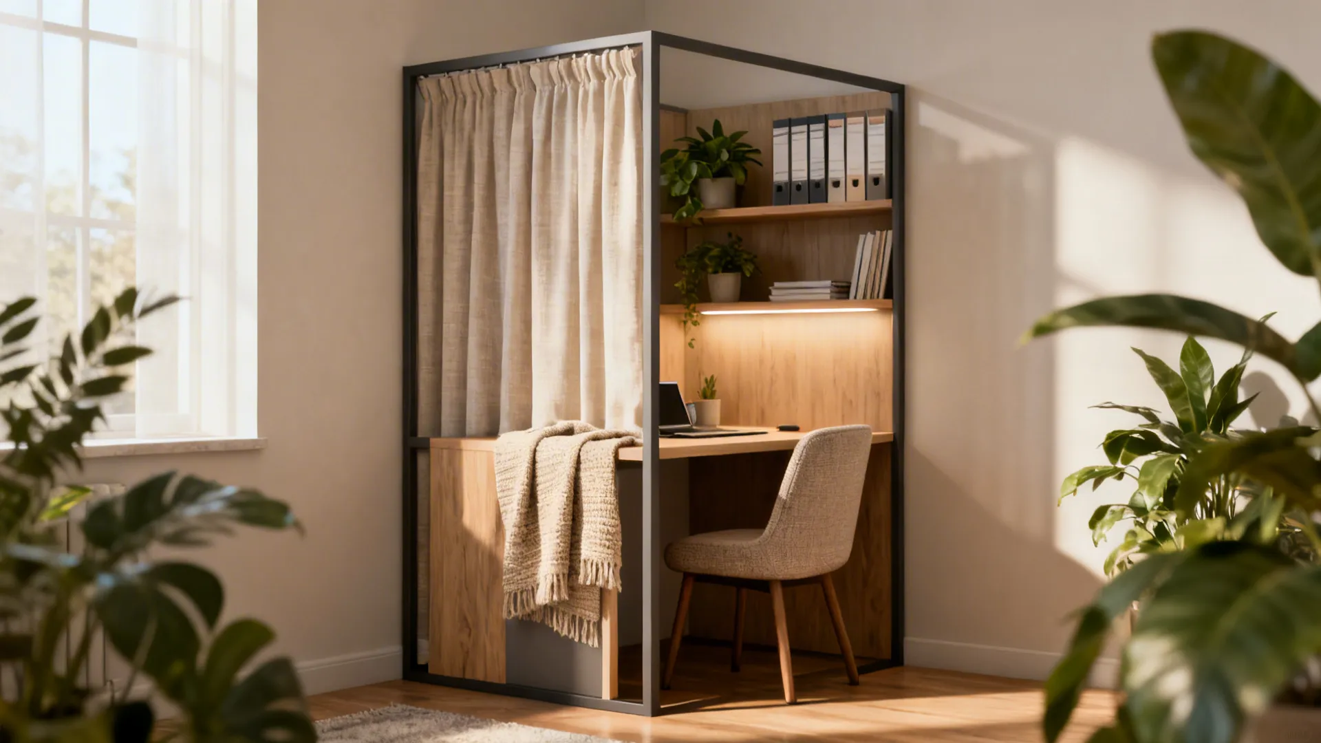 3. Nook office with a room divider