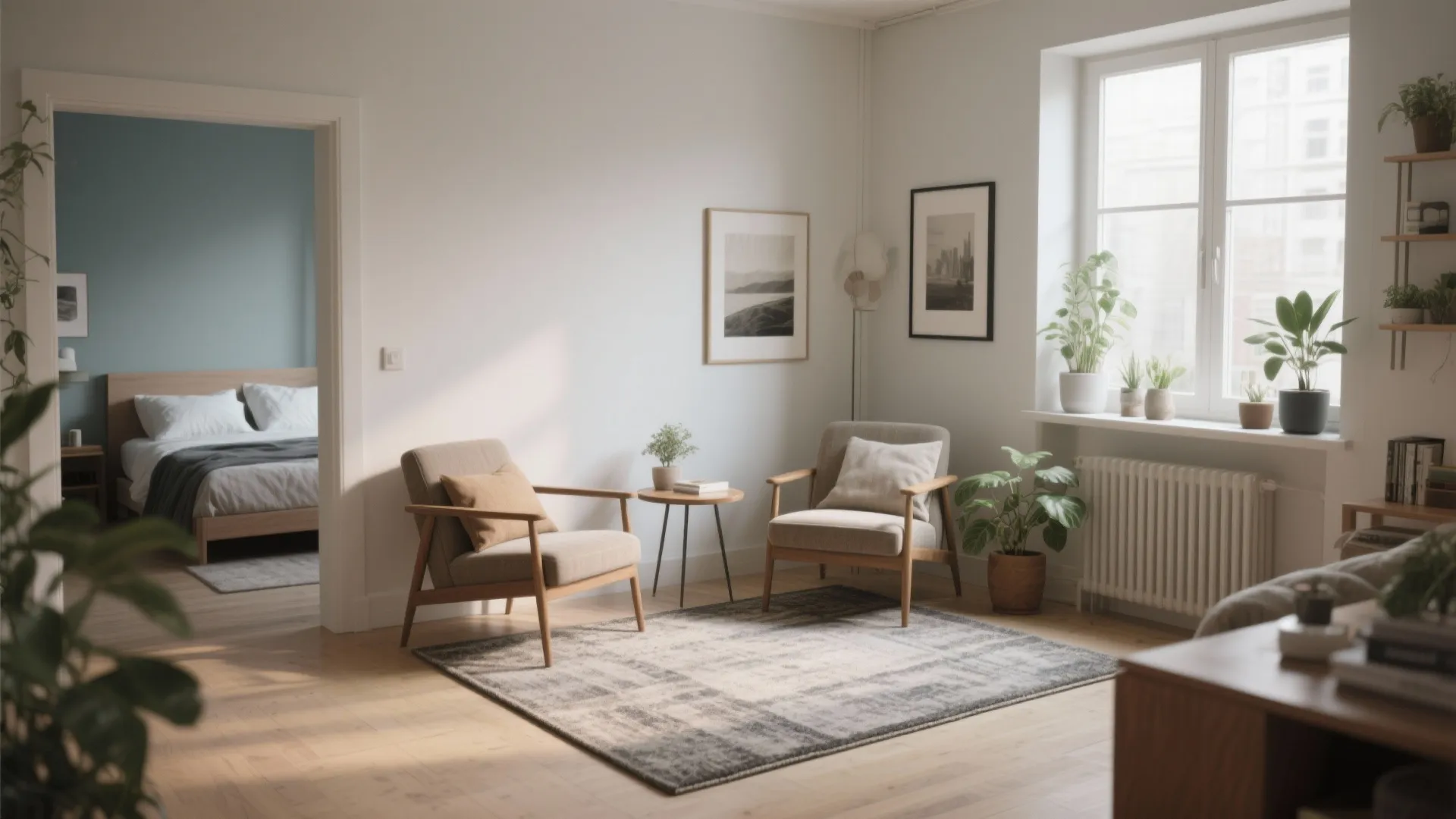 Float a Small Rug to Anchor a Conversation Nook