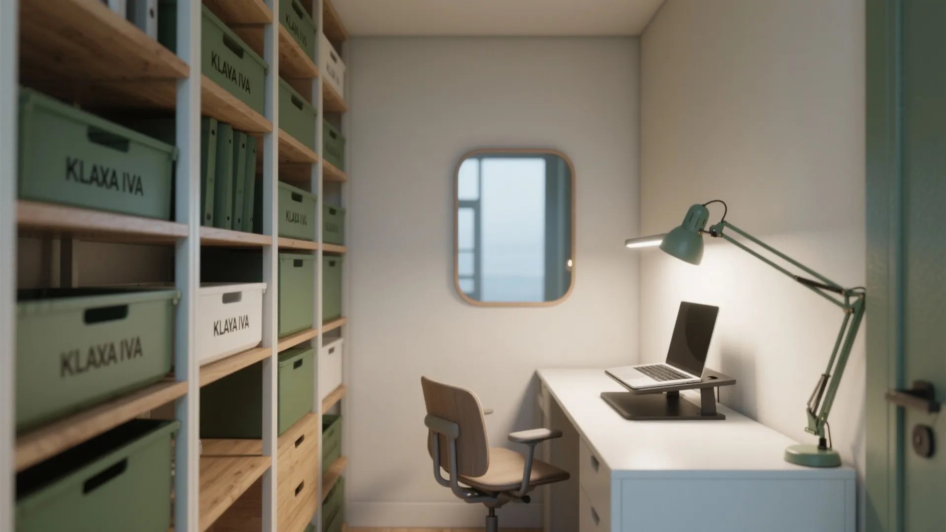 4. Nook with vertical storage and task lighting