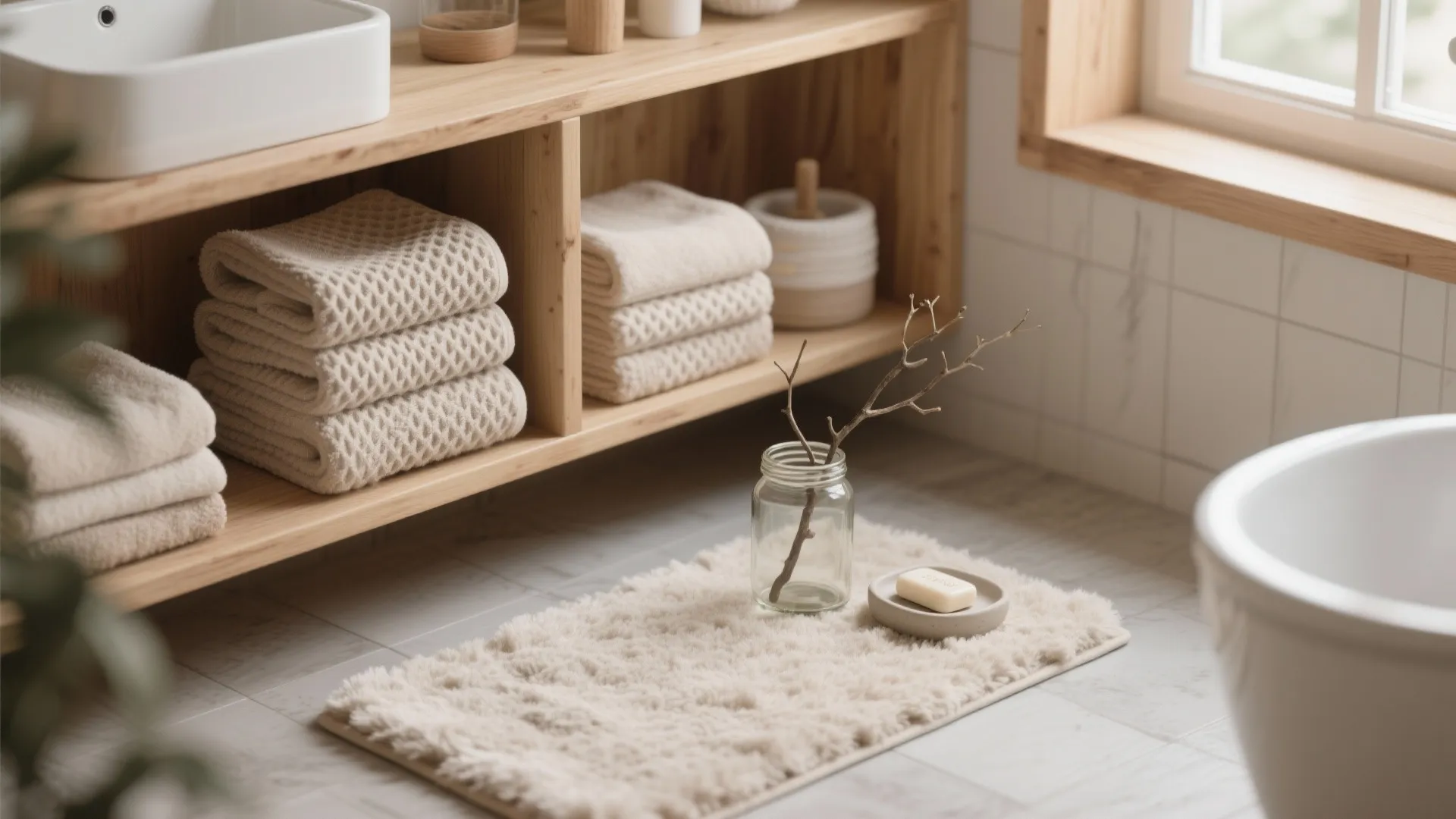1. Cozy Nordic Towel Stack