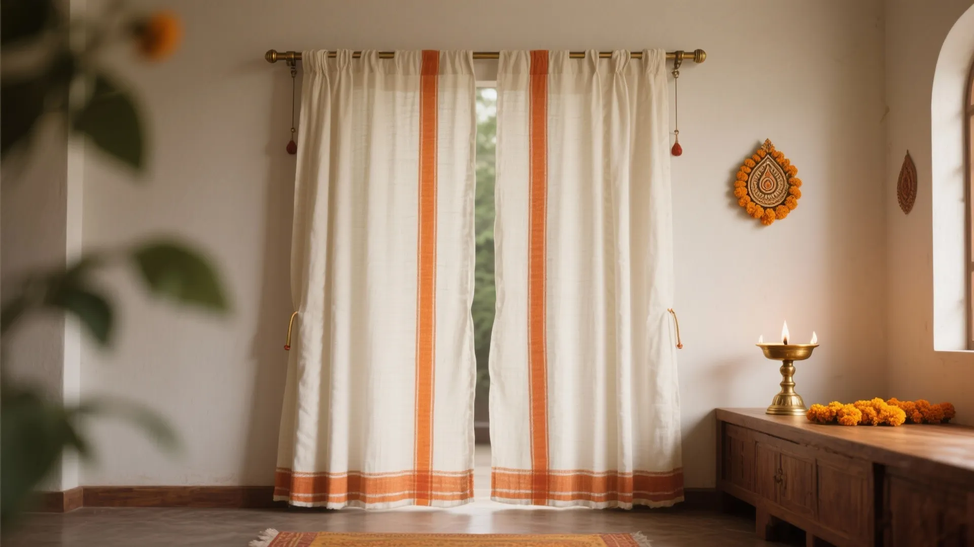 Idea 4: Noren-Style Split Curtains