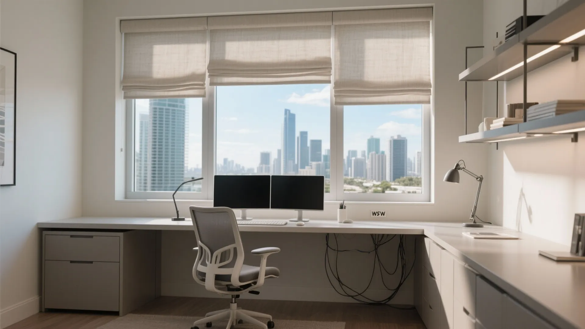 North-Light Desk Placement and Layered Window Control