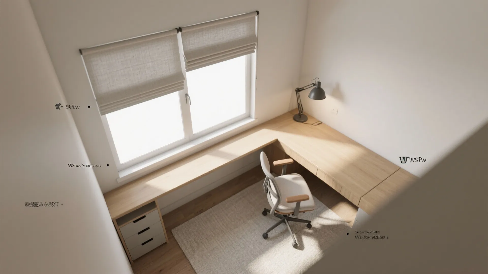 North-Light Desk Placement and Layered Window Control