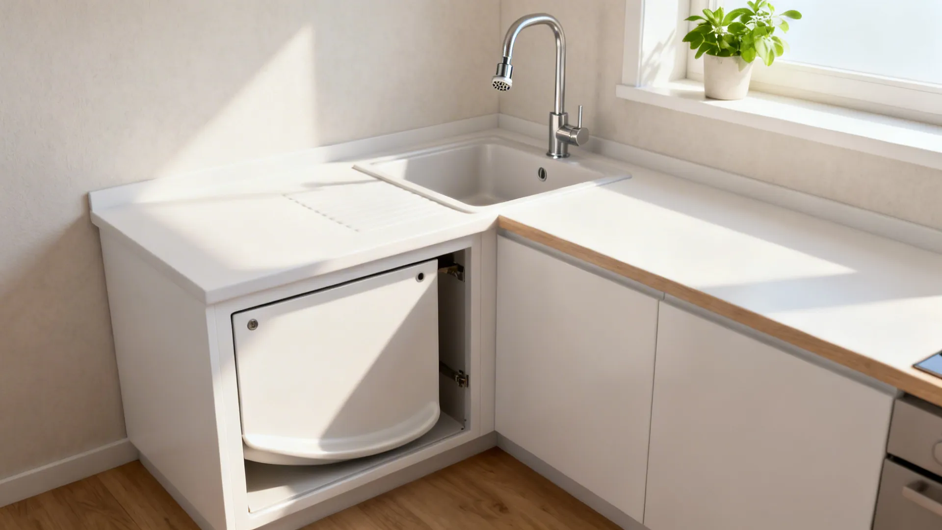 Sink in North or North-East with Clear Water Path