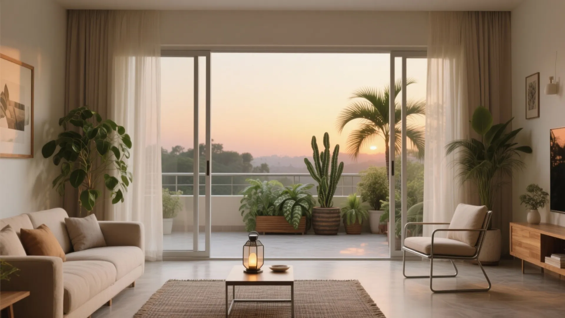 Balcony-to-Living Flow with Biophilic Touches