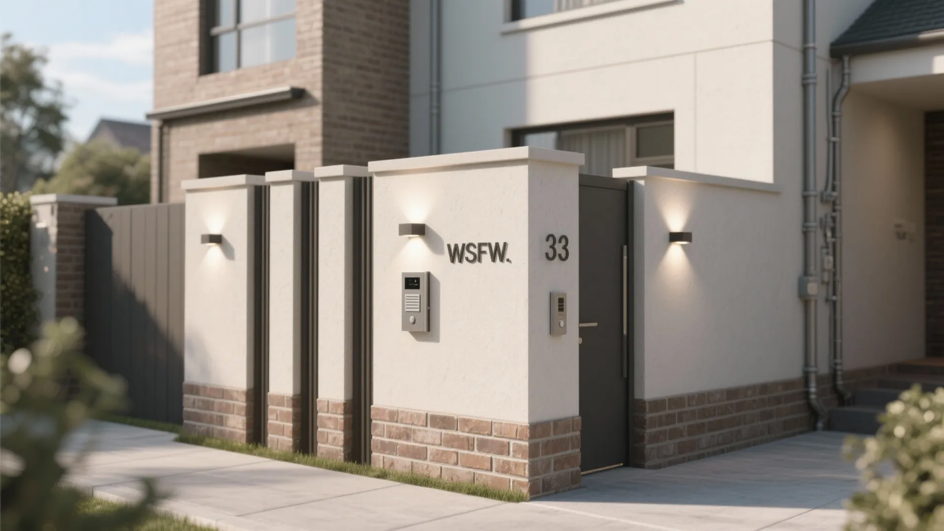 3) Light, House Numbers, and Intercoms Built Right In