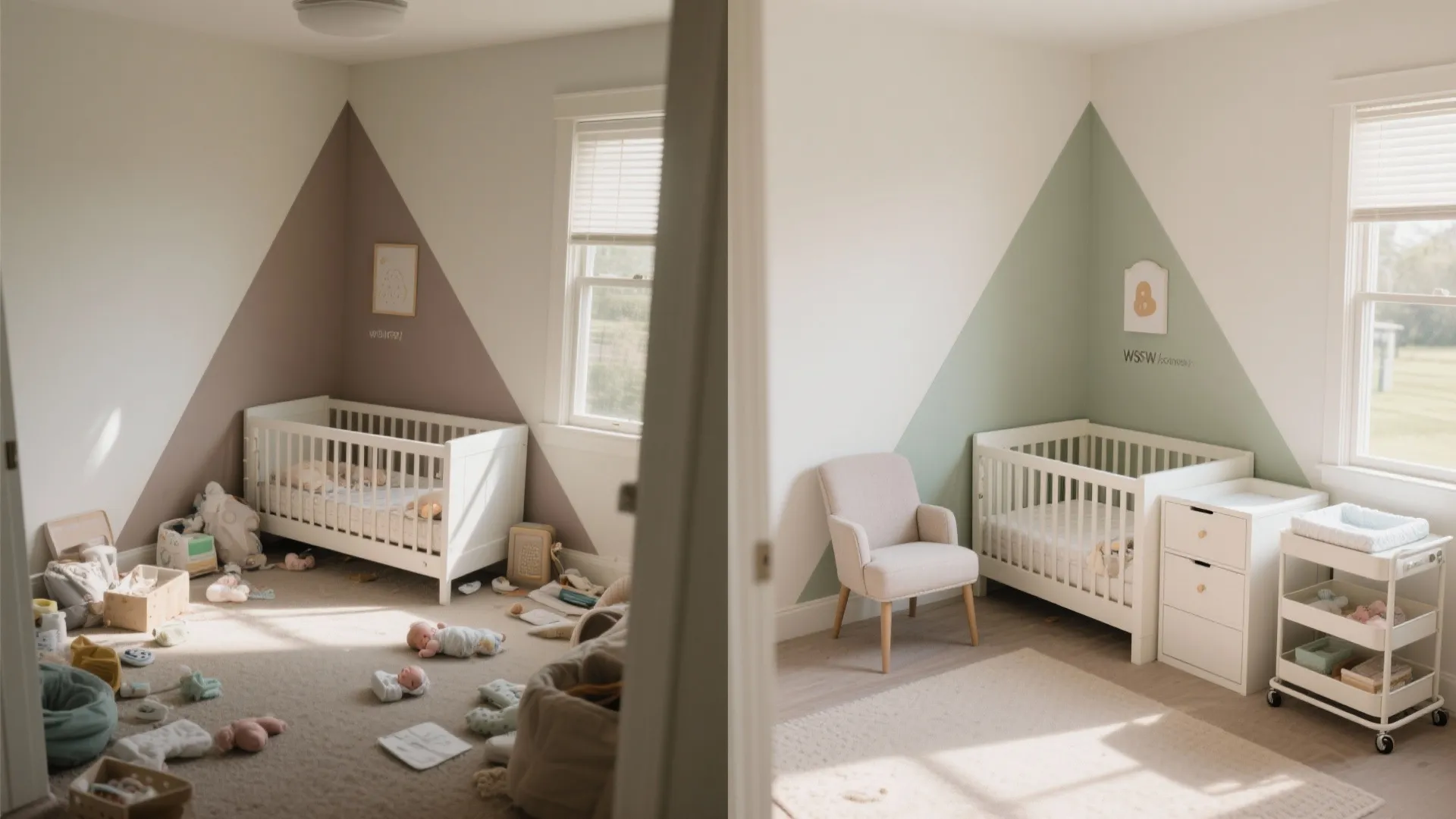 Soft-zone planning: crib, chair, and changing within reach
