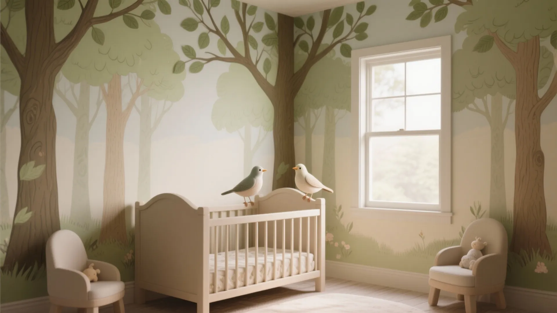 Playful Nursery Forest Scene