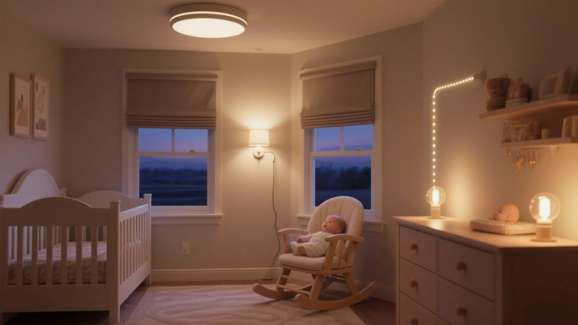 Calming Lighting Layers with Dimmable Warmth