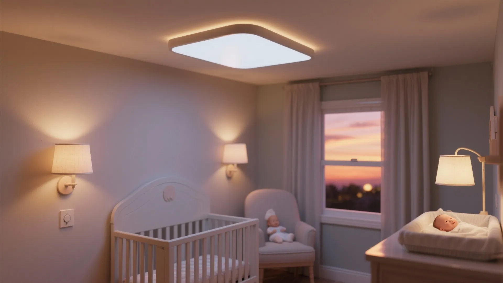 Layered lighting: diffused, dimmable, and task-based