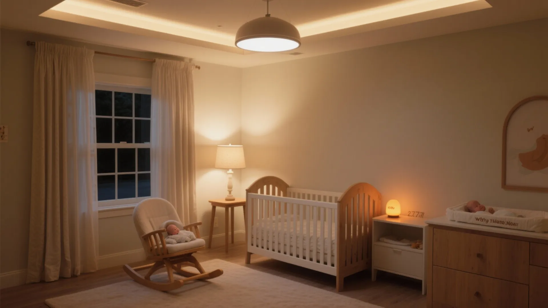 Layered, dimmable lighting that supports sleep