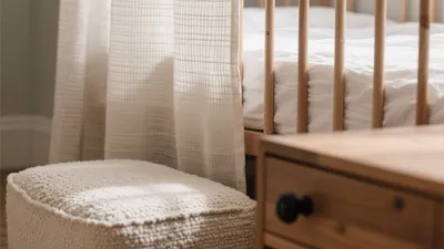Serene Nursery with Natural Wood and Soft Textures