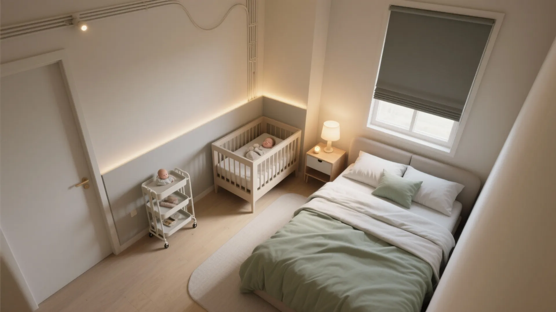 2) A Compact Nursery Corner That Moves With You