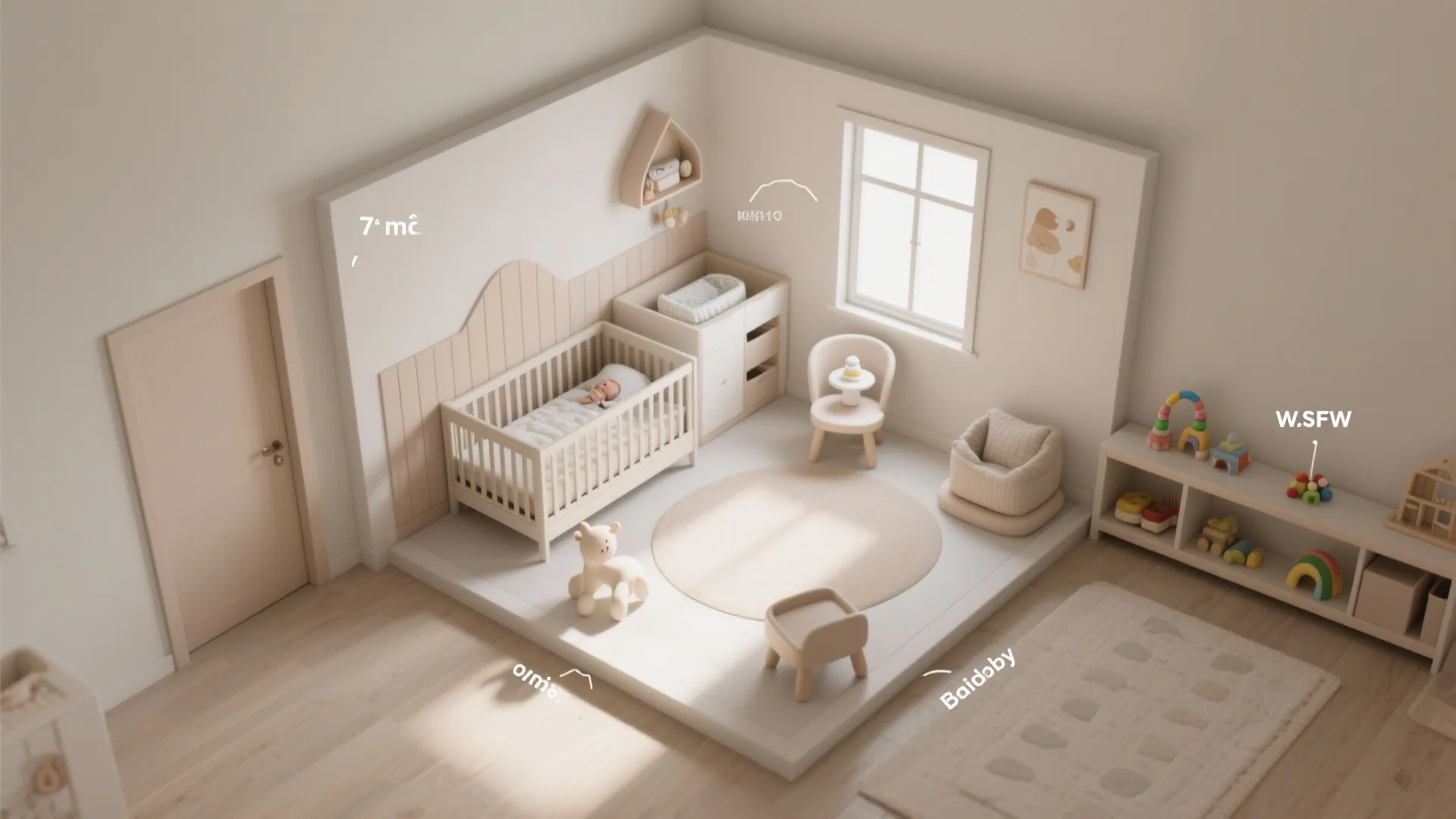 4) Zone by function: sleep, change, feed, and play