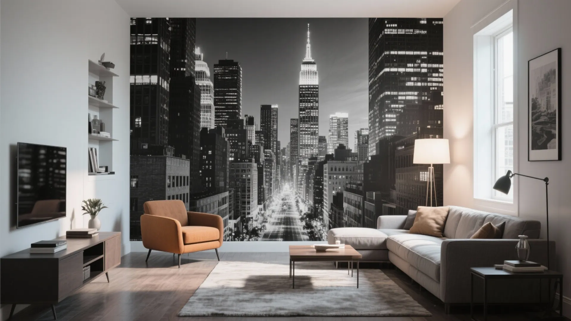 Cityscape wall scenery