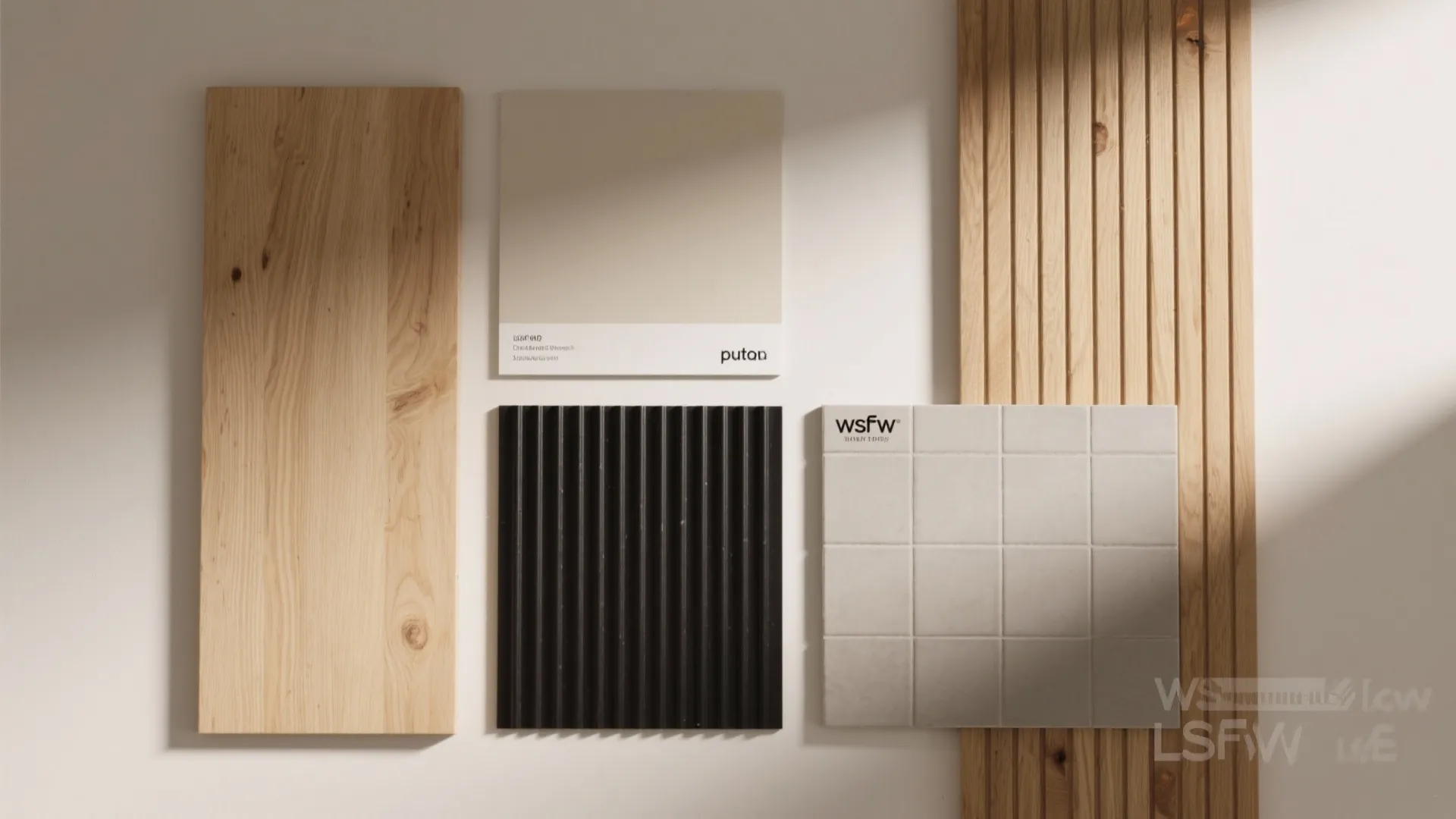 Light Wood + Matte Black Palette with Vertical Accents