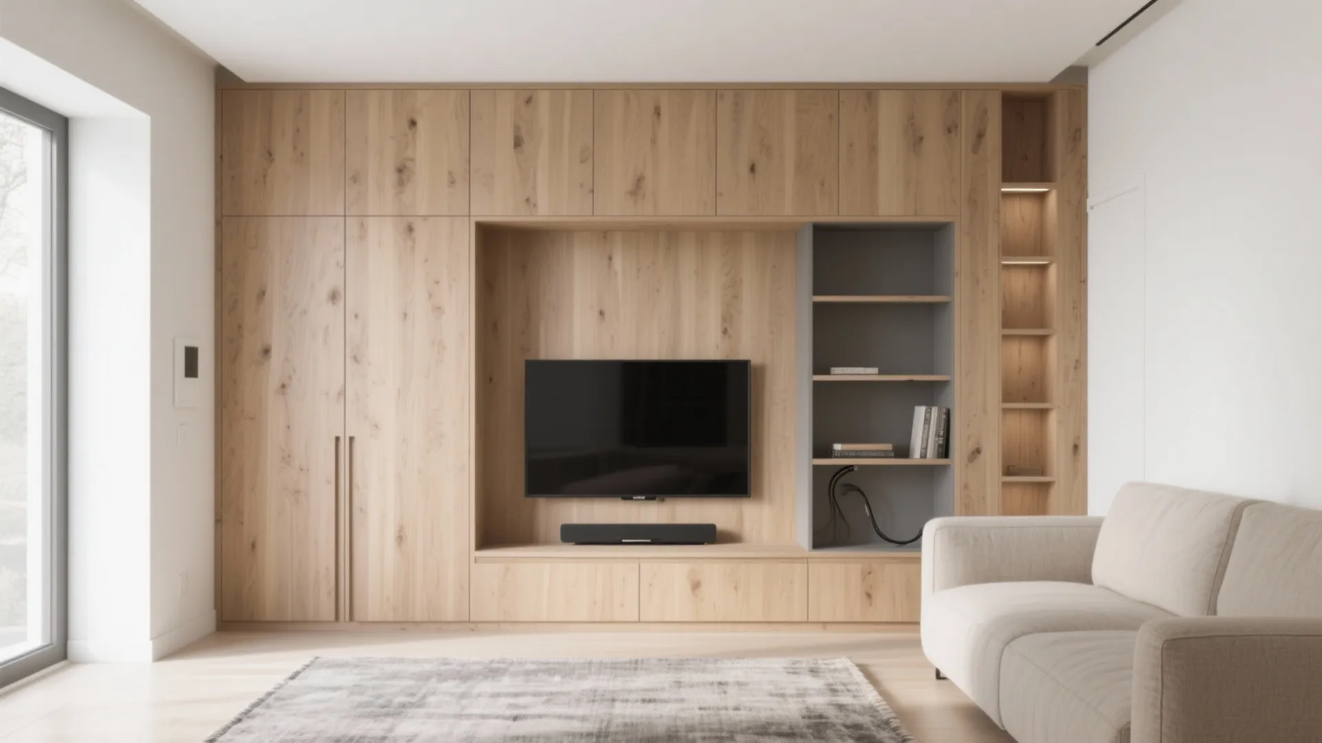 Minimal Oak Built-ins for Calm Storage