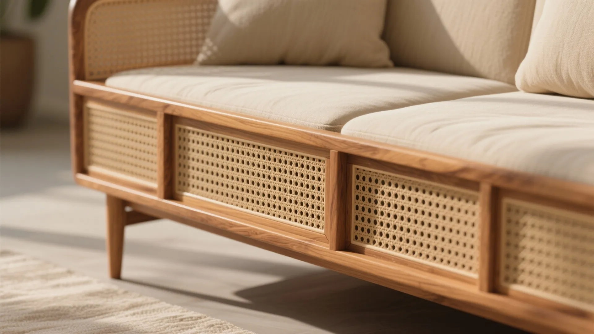 Idea 4: Oak base with cane panels (and a durable top coat)