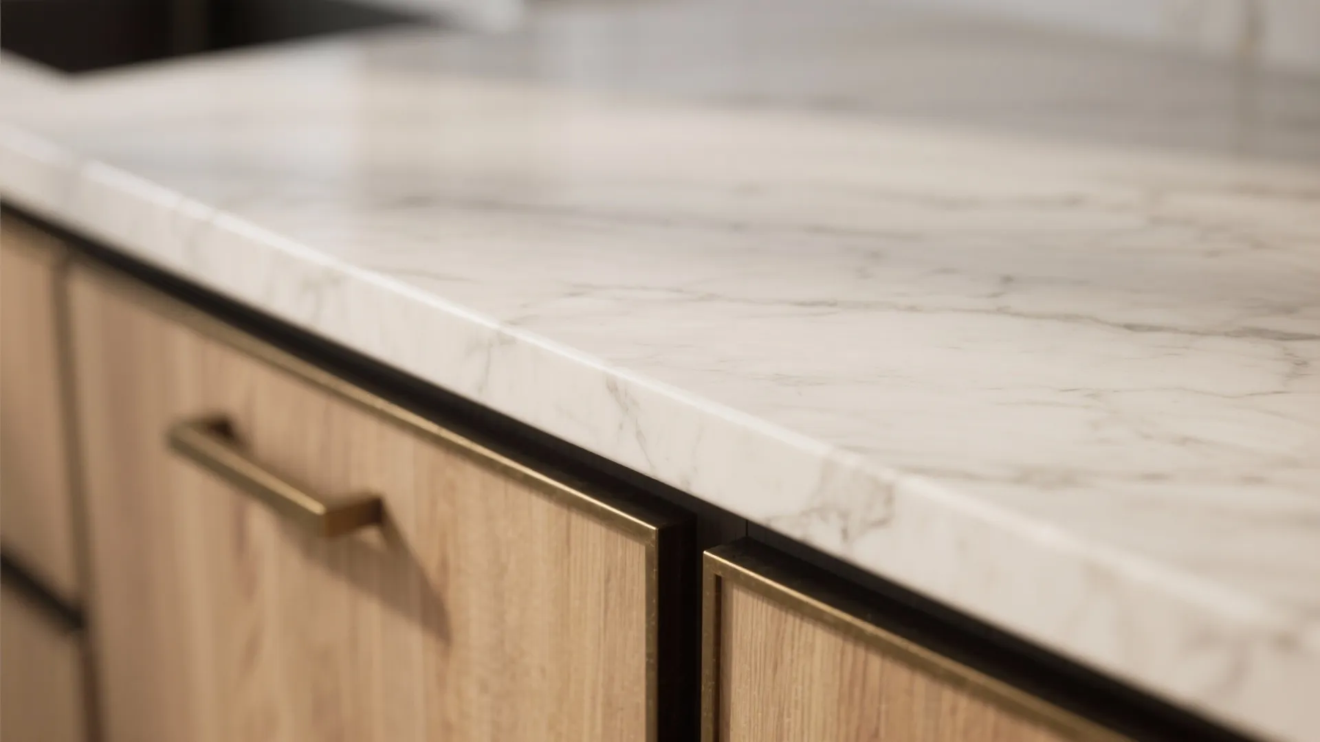 1. Warm Minimalism with Light Countertops