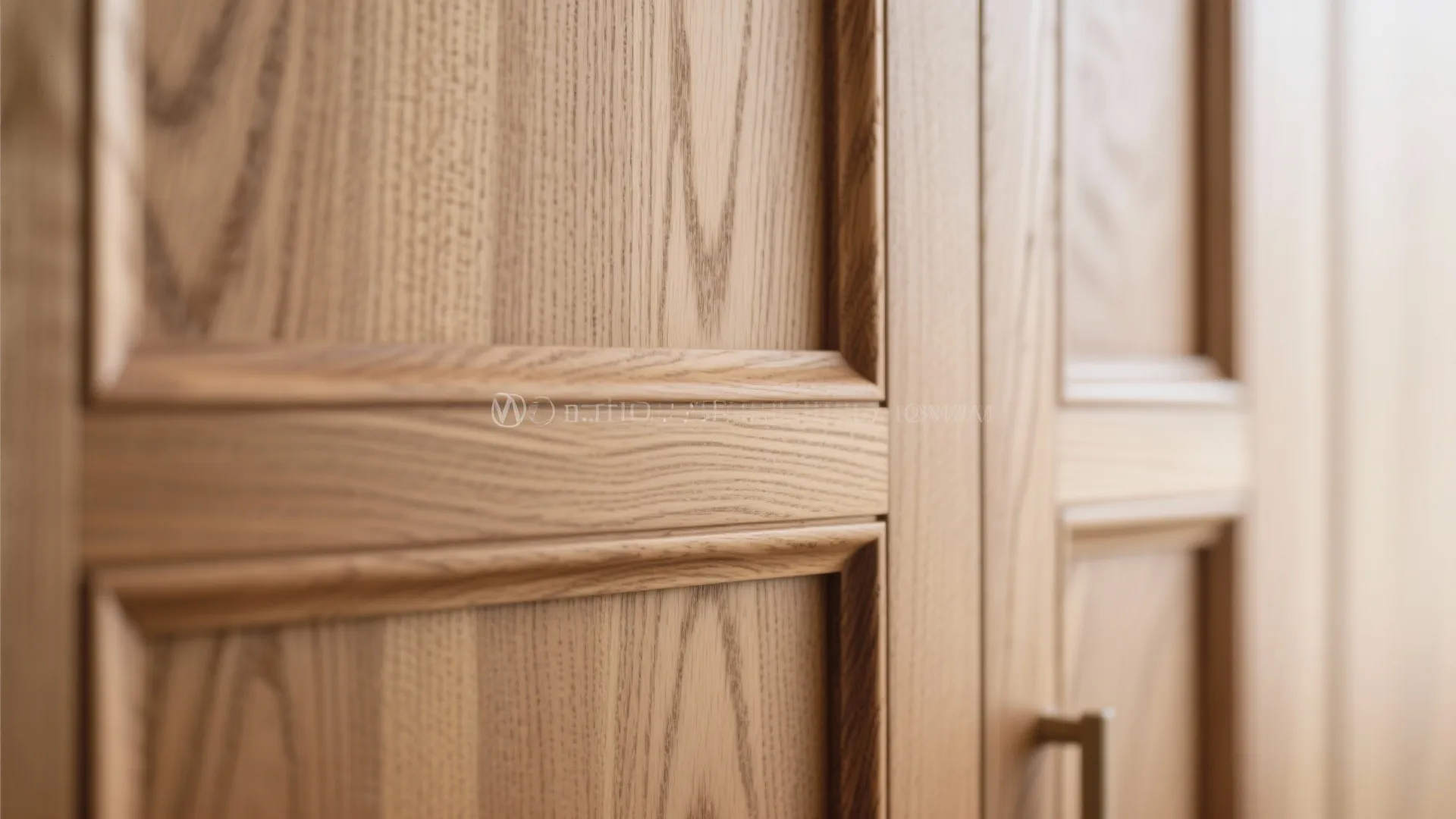 Close up view of natural oak wood wall panel showing detailed texture and vertical grain