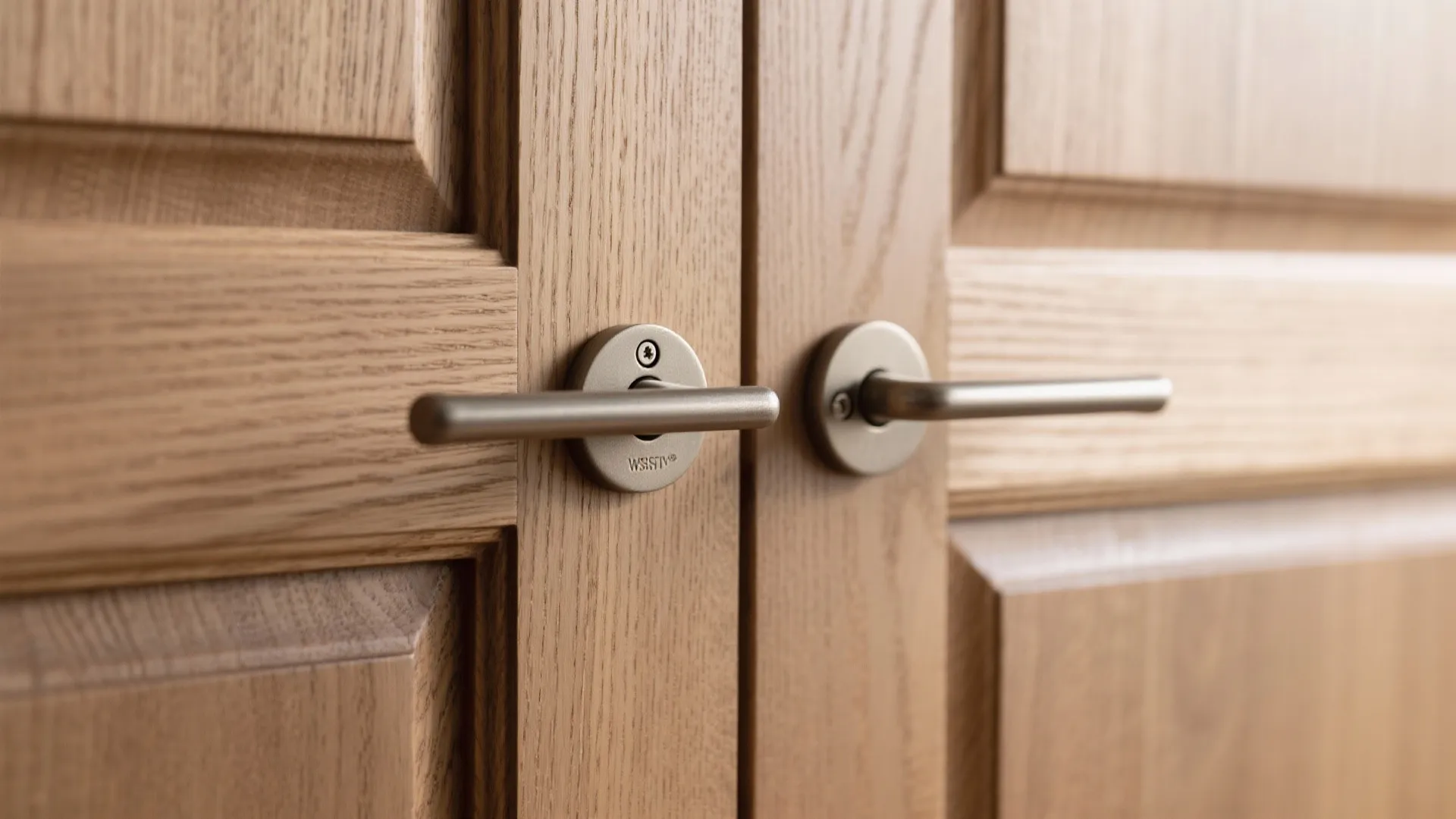 Warm-Wood Double Doors with Vertical Grain